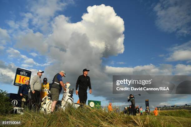 Jbe Kruger of South Africa tees off on the 16th hole during the first round of the 146th Open Championship at Royal Birkdale on July 20, 2017 in...