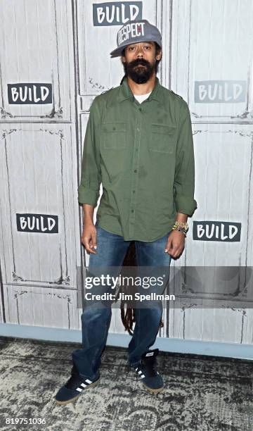 Musician Damian "Jr. Gong" Marley attends Build discuss his new album "Stony Hill" at Build Studio on July 20, 2017 in New York City.