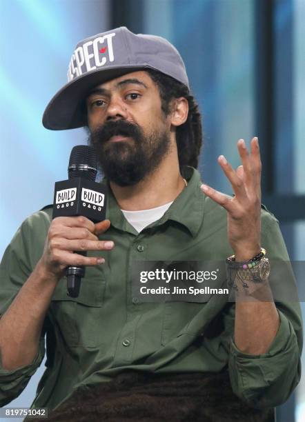 Musician Damian "Jr. Gong" Marley attends Build discuss his new album "Stony Hill" at Build Studio on July 20, 2017 in New York City.