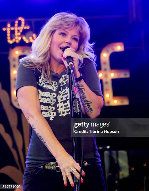 Kay Hanley of Letters to Cleo performs at The Grove summer concert series at The Grove on July 19, 2017 in Los Angeles, California.