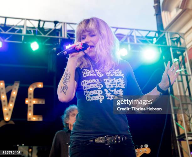 Kay Hanley of Letters to Cleo performs at The Grove summer concert series at The Grove on July 19, 2017 in Los Angeles, California.