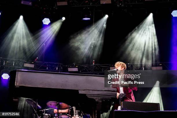 The english singer and song-writer Tom Odell pictured on stage as he performs at Moon&Stars 2017 in Locarno, Switzerland.