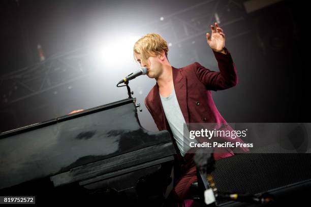 The english singer and song-writer Tom Odell pictured on stage as he performs at Moon&Stars 2017 in Locarno, Switzerland.