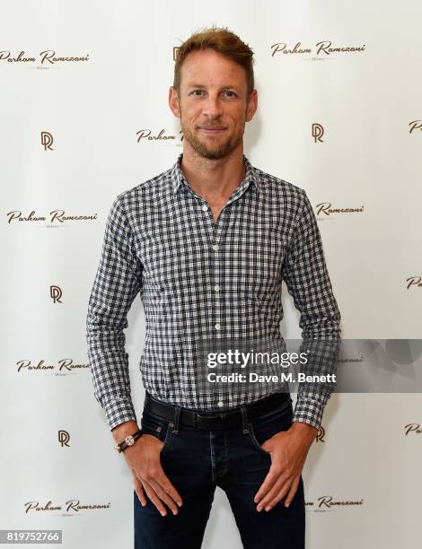 Jenson Button attends Parham Ramezani X Jenson Button jewellery launch at The Shard on July 20, 2017 in London, England.