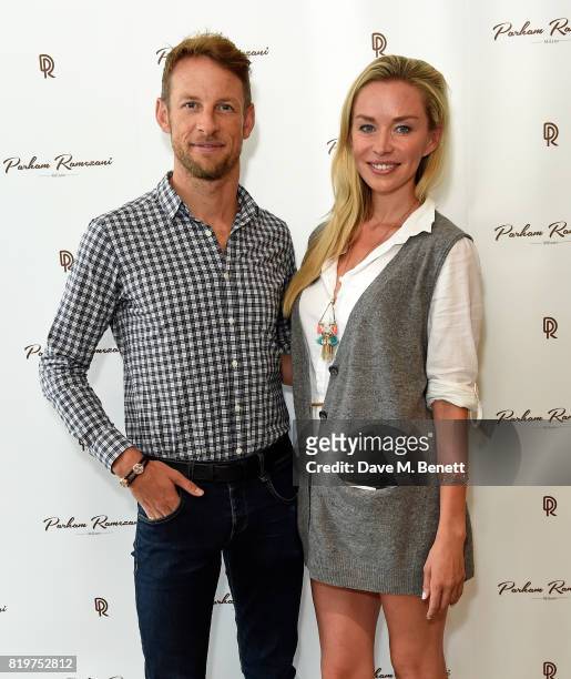 Jenson Button and Noelle Reno attend Parham Ramezani X Jenson Button jewellery launch at The Shard on July 20, 2017 in London, England.