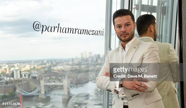 Parham Ramezani attends Parham Ramezani X Jenson Button jewellery launch at The Shard on July 20, 2017 in London, England.