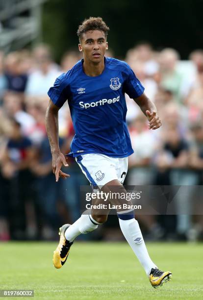 Dominic Calvert Lewin of Everton runs with the ball during a preseason friendly match between FC Twente and Everton FC at Sportpark de Stockakker on...