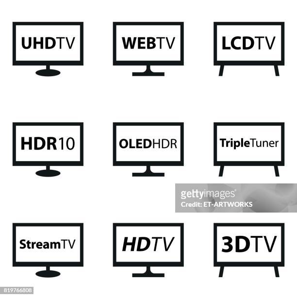 tv icon set - technologie stock illustrations