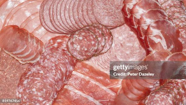 processed meats health risk - carne procesada fotografías e imágenes de stock