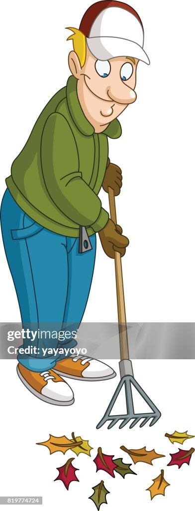 Man Raking Svg Man Raking Leaves High-Res Vector Graphic - Getty Images