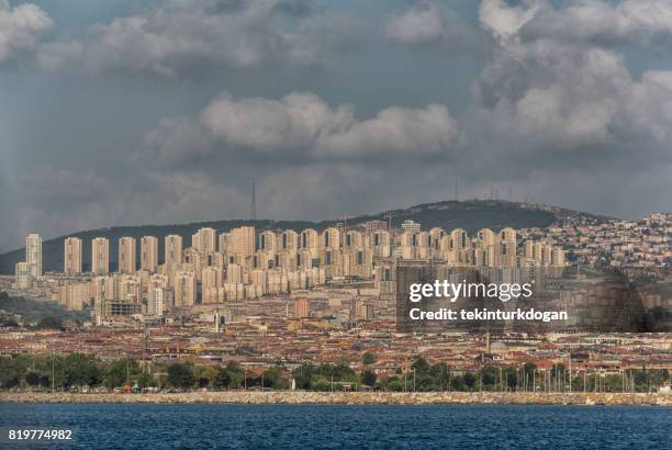 traditional cityview  of anatolian side at marmara sea coast in istanbul turkey - maltepe stock pictures, royalty-free photos & images