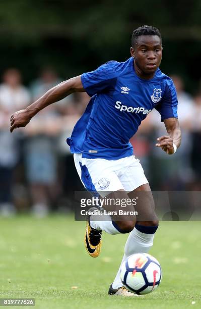 Ademola Lookman of Everton runs with the ball during a preseason friendly match between FC Twente and Everton FC at Sportpark de Stockakker on July...