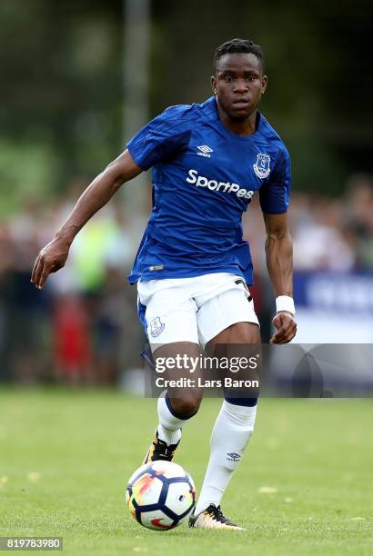 Ademola Lookman of Everton runs with the ball during a preseason friendly match between FC Twente and Everton FC at Sportpark de Stockakker on July...