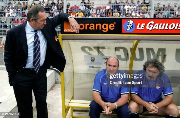 Gerard HOULLIER - Patrice BERGUES - Joel BATS - Le Mans / Lyon - - 1ere journee Ligue1 - Stade Leon Bollee - Football
