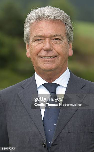 Hubert H. Raase poses during Bundesliga 1st team presentation of Karlsruher SC at the sportsground Baiersbronn on July 18, 2008 in Baiersbronn,...