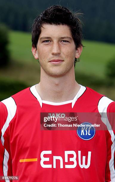 Thomas Unger poses during Bundesliga 1st team presentation of Karlsruher SC at the sportsground Baiersbronn on July 18, 2008 in Baiersbronn, Germany.