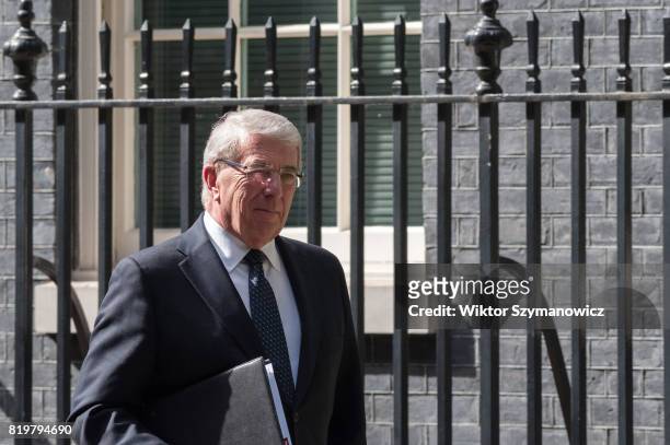 Roger Carr, chairman of BAE Systems Plc, leaves 10 Downing Street after the first in a series of meetings between British Prime Minister Theresa May...