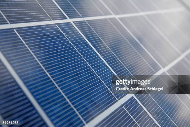 solar panels, close up - andreas solar stock pictures, royalty-free photos & images