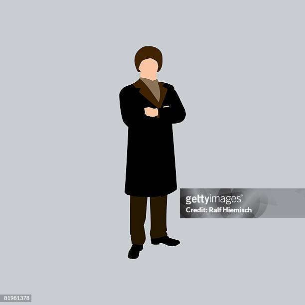 stereotypical russian man - fur hat stock illustrations