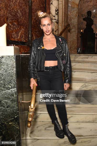 Alice Dellal attends a dinner to celebrate the launch of the Luisaviaroma LVR Edition 3 project by Dilara Findikoglu at Andaz Liverpool Street on...