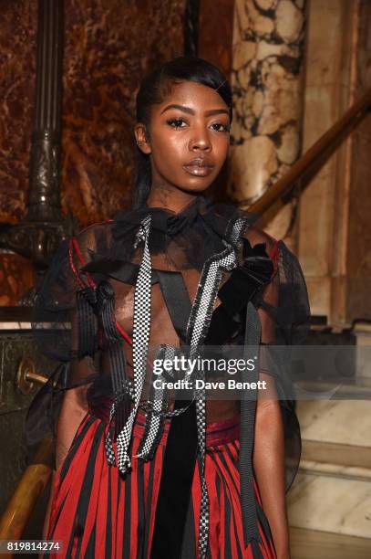 Siobhan Bell attends a dinner to celebrate the launch of the Luisaviaroma LVR Edition 3 project by Dilara Findikoglu at Andaz Liverpool Street on...