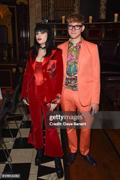 Dilara Findikoglu and Gary Card attend a dinner to celebrate the launch of the Luisaviaroma LVR Edition 3 project by Dilara Findikoglu at Andaz...