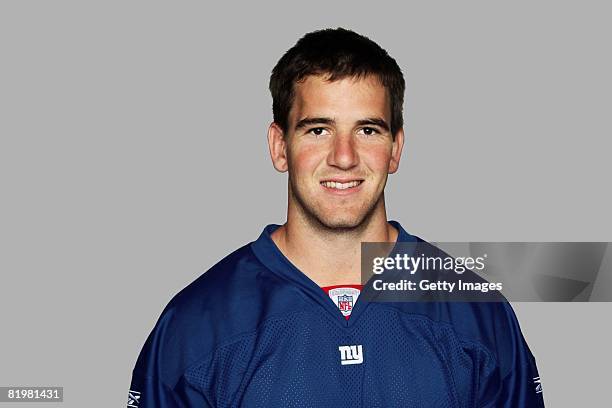 Eli Manning of the New York Giants poses for his 2008 NFL headshot at photo day in East Rutherford, New Jersey.