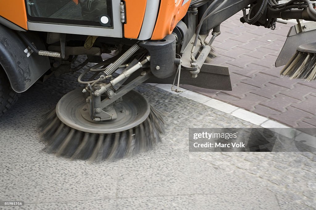 A street cleaning machine