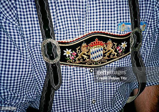 midsection of a man wearing lederhosen, german club, melbourne, victoria, australia, close up - german culture stock pictures, royalty-free photos & images