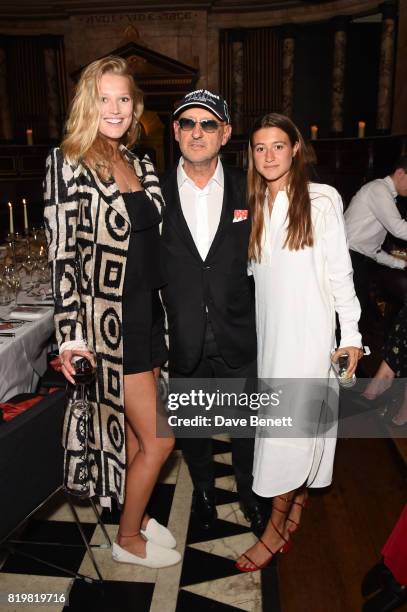 Toni Garrn, Andrea Panconesi and Anna Greta Panconesi attend a dinner to celebrate the launch of the Luisaviaroma LVR Edition 3 project by Dilara...