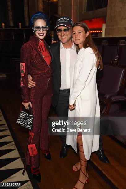 Sita Abellan, Andrea Panconesi and Anna Greta Panconesi attend a dinner to celebrate the launch of the Luisaviaroma LVR Edition 3 project by Dilara...