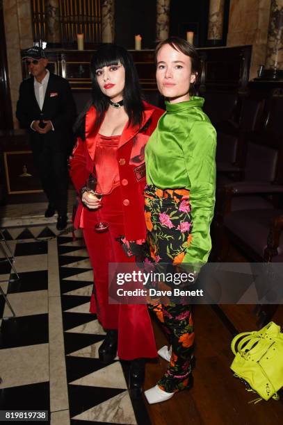 Dilara Findikoglu and Julia Hobbs attend a dinner to celebrate the launch of the Luisaviaroma LVR Edition 3 project by Dilara Findikoglu at Andaz...