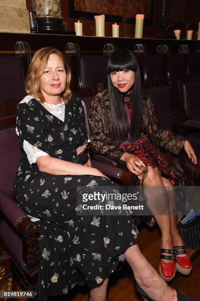 Sarah Mower and Susie Bubble attend a dinner to celebrate the launch of the Luisaviaroma LVR Edition 3 project by Dilara Findikoglu at Andaz...