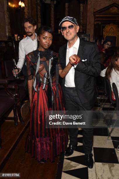 Siobhan Bell and Andrea Panconesi attend a dinner to celebrate the launch of the Luisaviaroma LVR Edition 3 project by Dilara Findikoglu at Andaz...