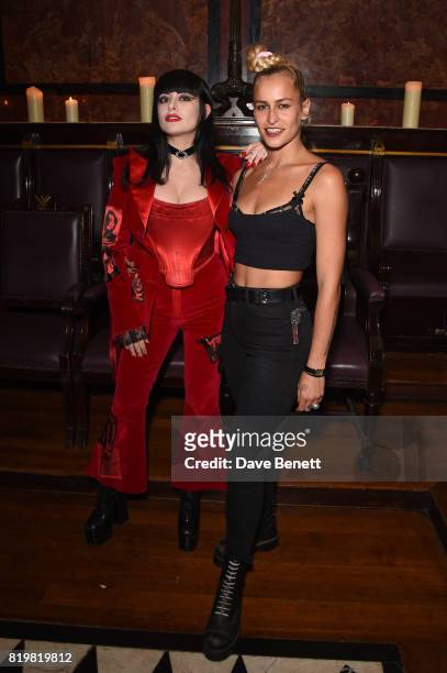 Dilara Findikoglu and Alice Dellal attend a dinner to celebrate the launch of the Luisaviaroma LVR Edition 3 project by Dilara Findikoglu at Andaz...