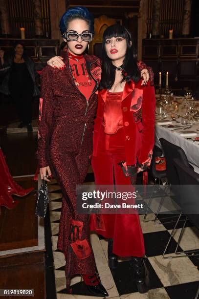 Sita Abellan and Dilara Findikoglu attend a dinner to celebrate the launch of the Luisaviaroma LVR Edition 3 project by Dilara Findikoglu at Andaz...