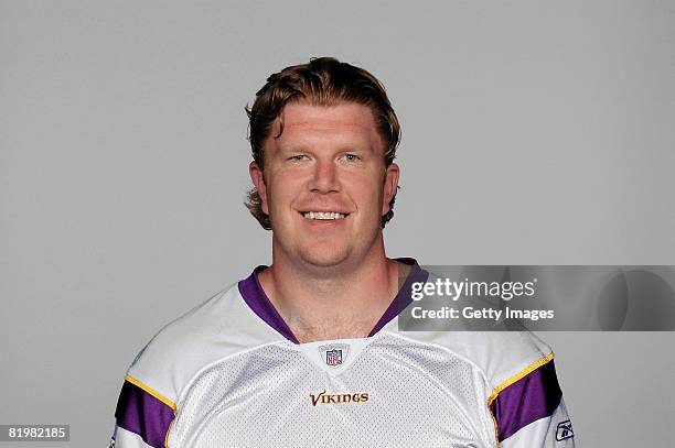 Matt Birk of the Minnesota Vikings poses for his 2008 NFL headshot at photo day in Minneapolis, Minnesota.