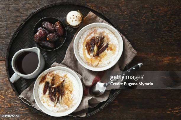 porridge with quinoa and date fruits - dates fruit stock pictures, royalty-free photos & images