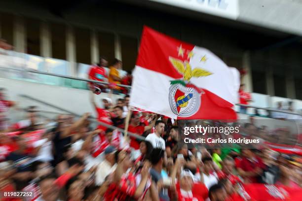 Benfica supporters during the Pre-Season Algarve Cup match between SL Benfica and Real Betis FC at Estadio do Algarve on July 20, 2017 in Faro,...