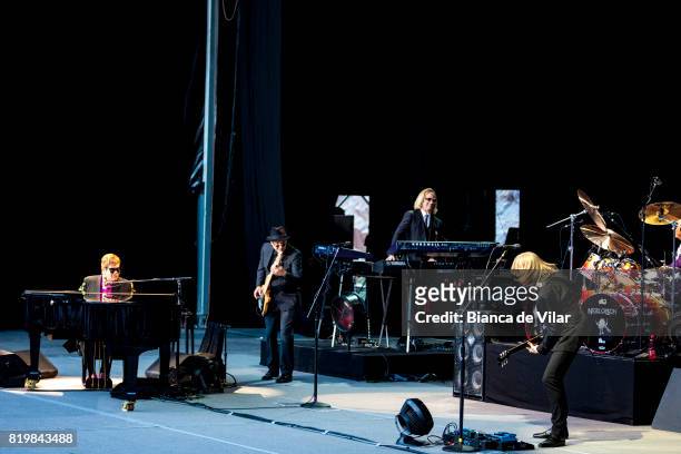 British singer Elton John performs on stage during a concert at the Starlite Music Festival on July 20, 2017 in Marbella, Spain.