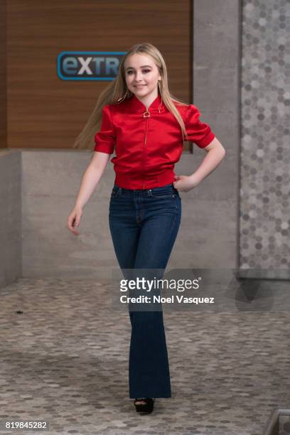 Sabrina Carpenter visits "Extra" at Universal Studios Hollywood on July 20, 2017 in Universal City, California.