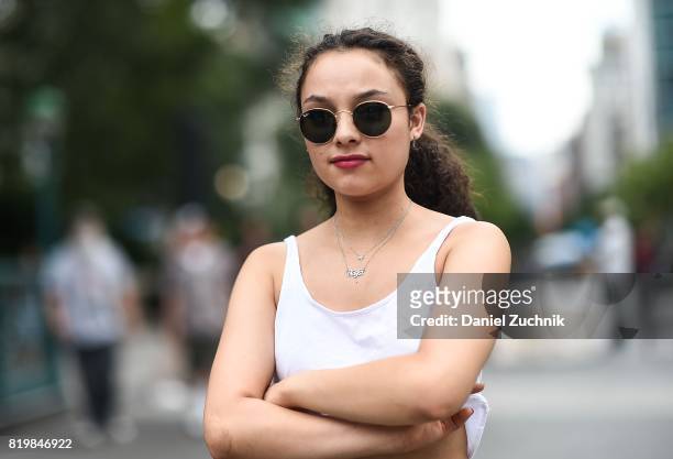 Actress Kayla Maisonet is seen in Union Square on July 20, 2017 in New York City.