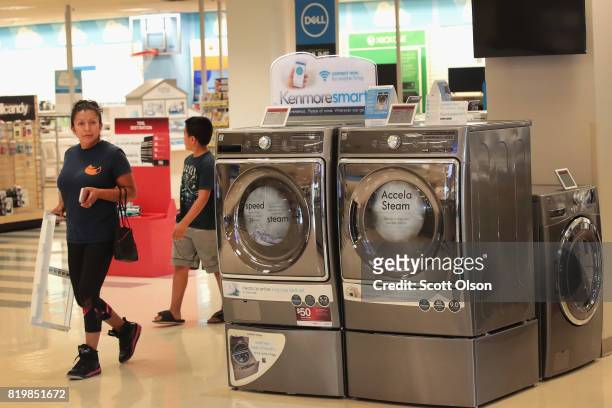 Kenmore appliances are offered for sale at a Sears retail store on July 20, 2017 in Schaumburg, Illinois. Sears announced today that it had agreed to...