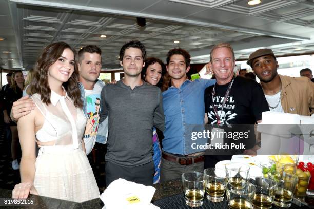 Actors Shelly Hennig, Charlie Carver, Dylan O'Brien, Melissa Ponzio, Tyler Posey, Linden Ashby and Khylin Rhambo at the #IMDboat At San Diego...