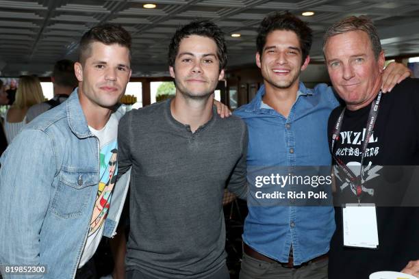 Actors Charlie Carver, Dylan O'Brien, Tyler Posey and Linden Ashby at the #IMDboat At San Diego Comic-Con 2017 on the IMDb Yacht on July 20, 2017 in...