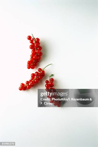 red currants on white background - rode bes stockfoto's en -beelden
