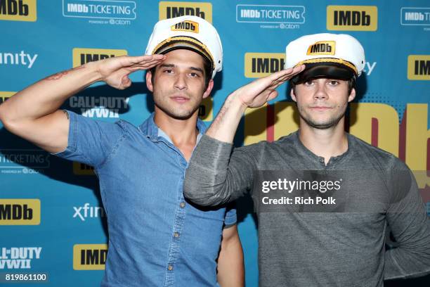 Actors Tyler Posey and Dylan O'Brien at the #IMDboat At San Diego Comic-Con 2017 on the IMDb Yacht on July 20, 2017 in San Diego, California.