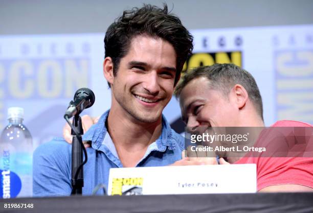 Actor Tyler Posey and executive producer Jeff Davis speak onstage at the "Teen Wolf" panel during Comic-Con International 2017 at San Diego...