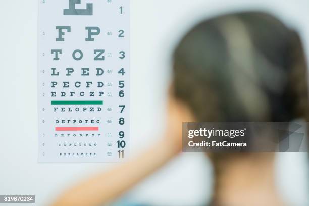 vision test - eye chart stock pictures, royalty-free photos & images