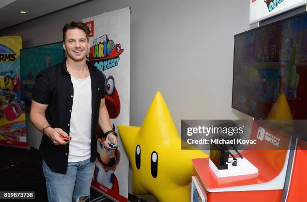 Matt Lanter of the television series "Timeless" stopped by Nintendo at the TV Insider Lounge to check out Nintendo Switch during Comic-Con...